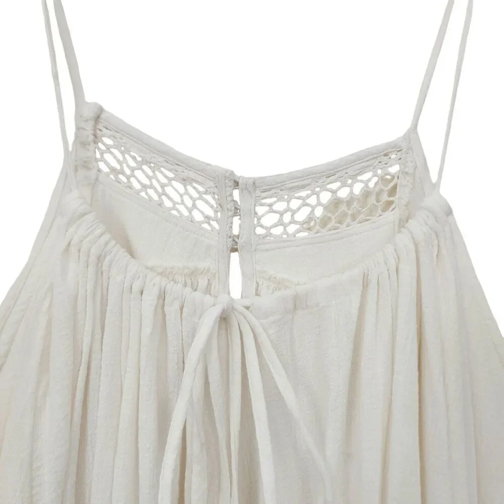 Free People Endless Mancora Maxi Dress Womens Small Ivory Boho Cottagecore